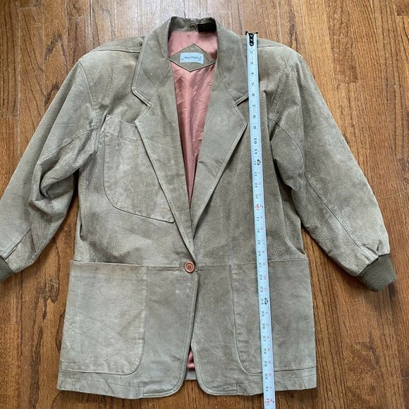 Vintage Adam Douglass Jacket Suede 80s Blazer Retro Shoulder Pads Women’s Small - Picture 6 of 12